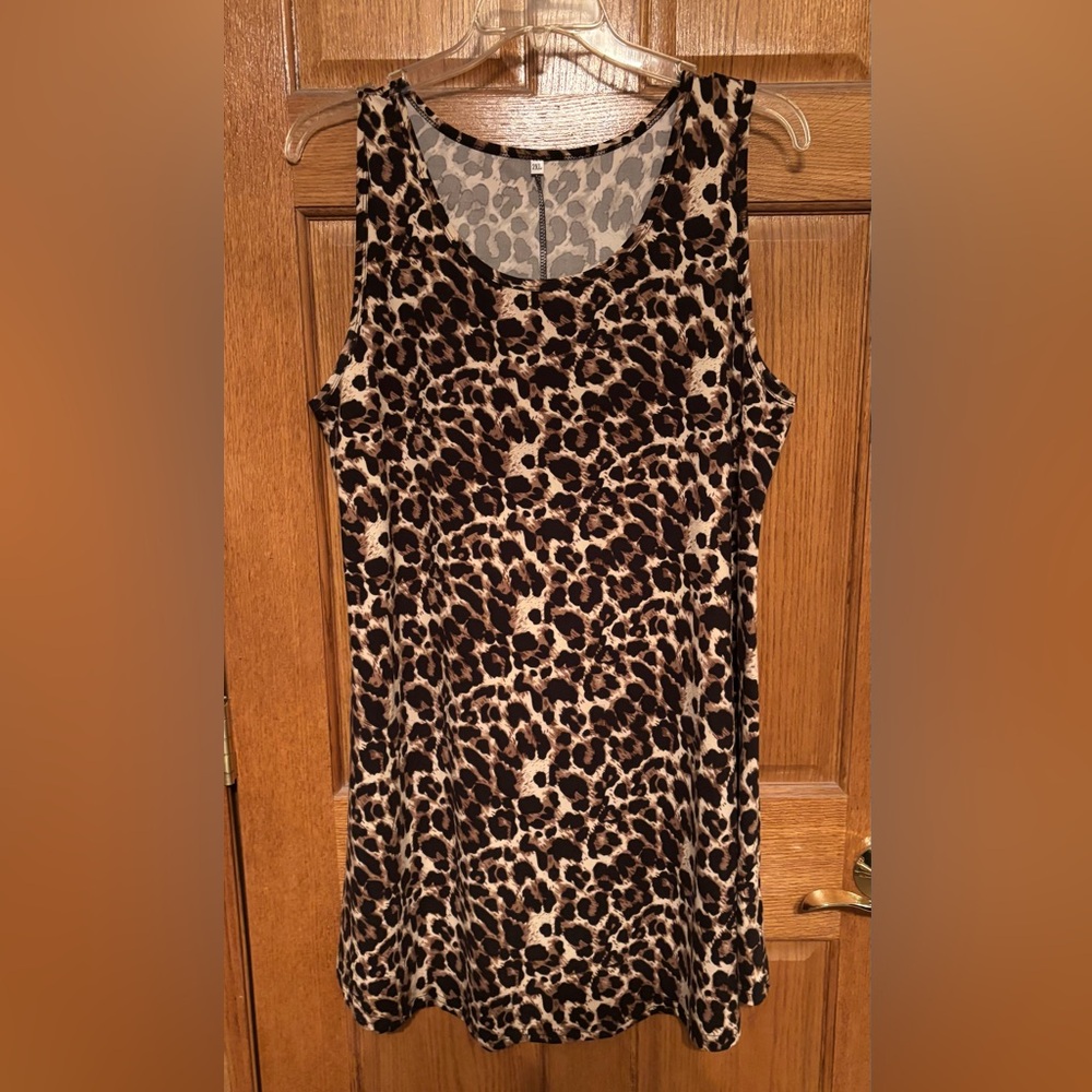 Plus size super soft leopard print dress